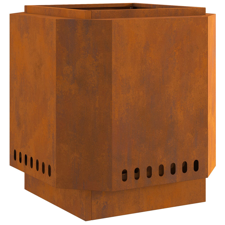 Rookloze Vuurkorf Weerbestendig Staal Roestbestendig Staal/Bruin 48 x 48 x 51 cm