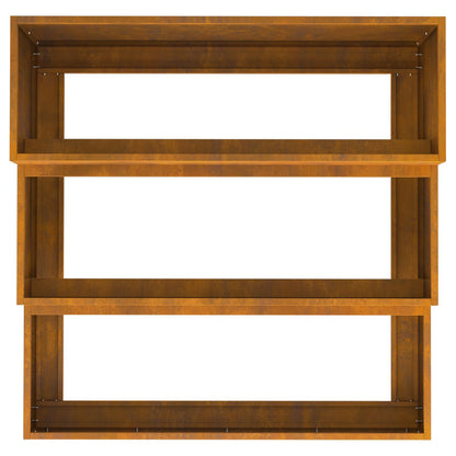 Tuinplanter 3-Lagen 90 x 90 x 35 cm Verweerd staal