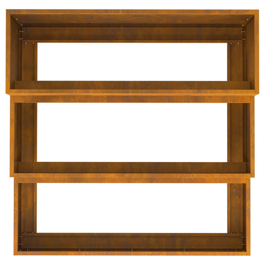 Tuinplanter 3-Lagen 90 x 90 x 35 cm Verweerd staal