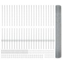 gegalvaniseerd draadhek met 44 U-palen zilver 1x50 m staal