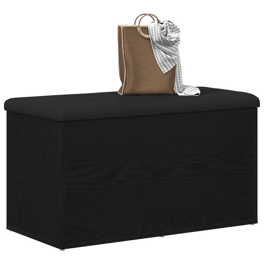 Opbergbank Engineered Wood Zwart eiken 80 x 40 x 45 cm