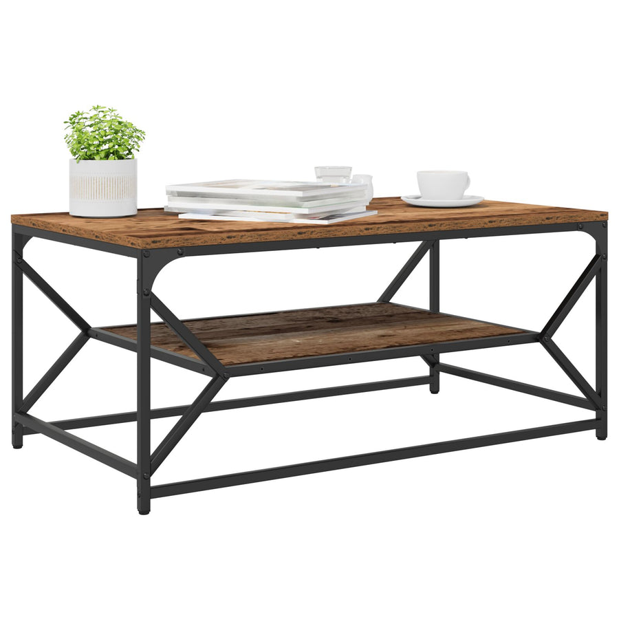 Salontafel Met Opbergplank Geengineerd Hout Oud hout 90 x 50 x 40 cm