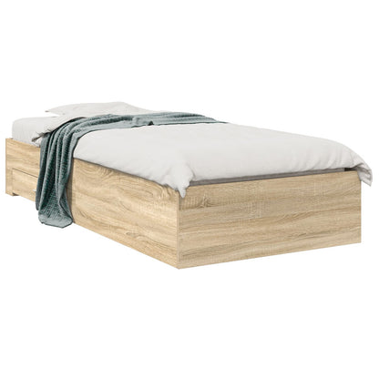 Bedframe bewerkt hout sonoma eikenkleurig 90x190 cm