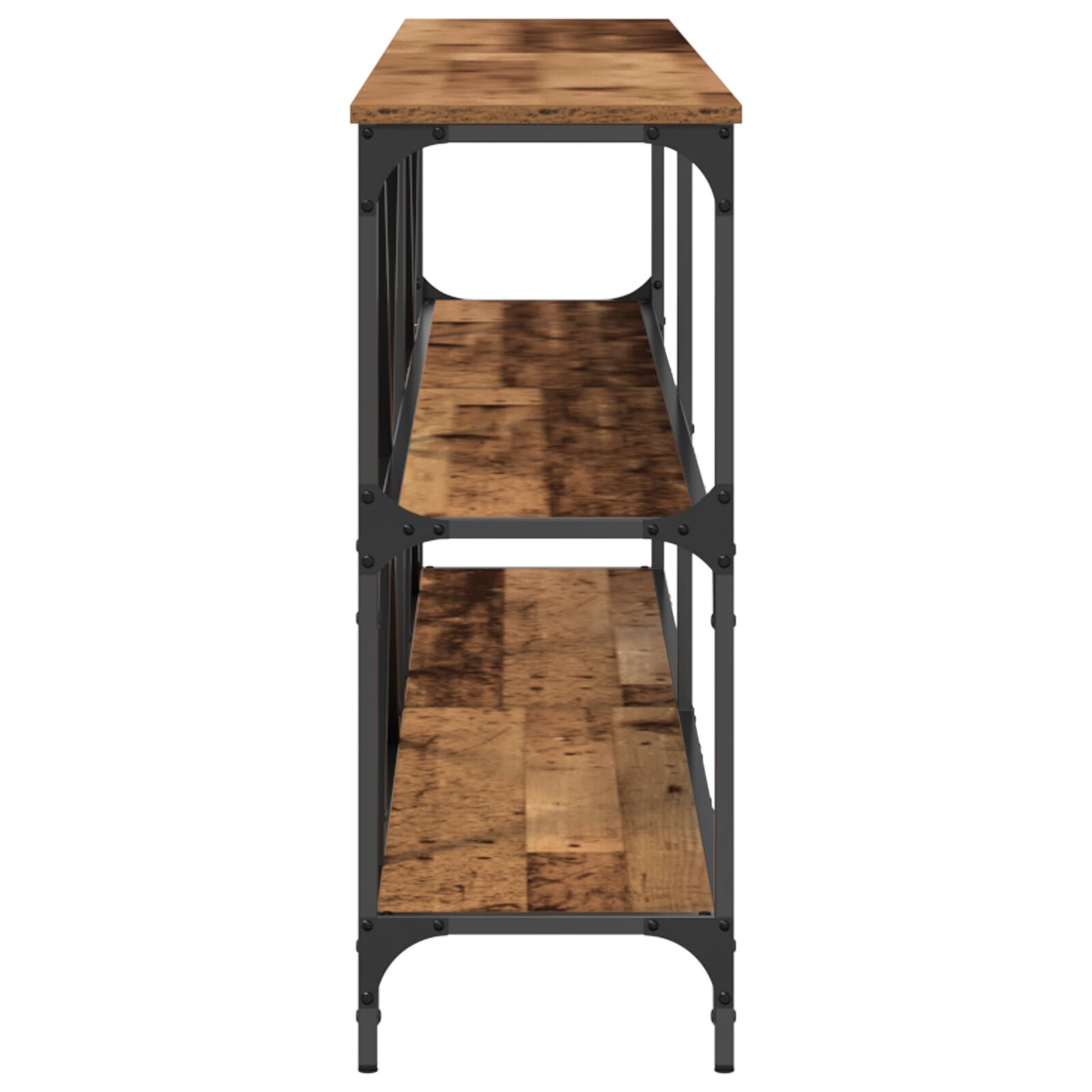 Console Tafel Oud Hout 200X30X75 Cm Engineered Hout En Staal