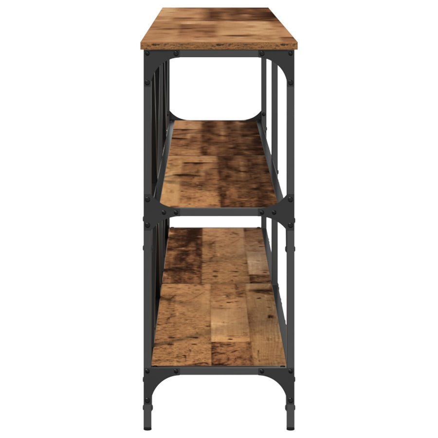 Console Tafel Oud Hout 200X30X75 Cm Engineered Hout En Staal