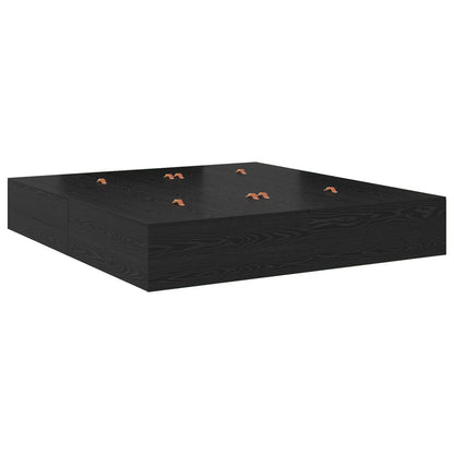 Opbergbedframe Zwart Eiken 200 x 200 cm