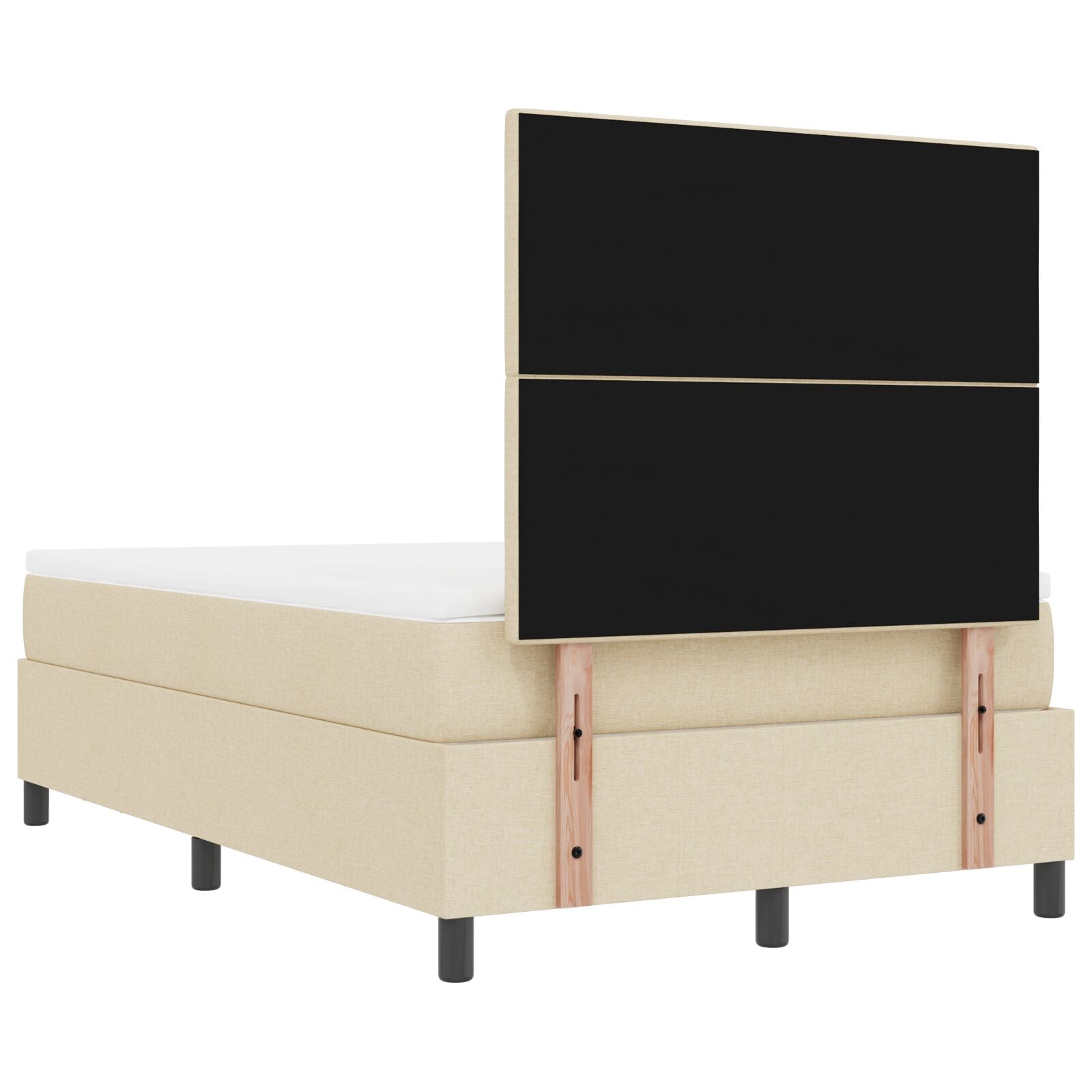 Boxspring Bed Met Matras & Bank Stof Crème 120 x 200 cm Knoop tufted