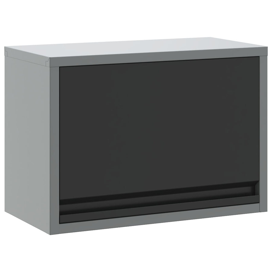 Gereedschapskast Muurbevestiging Met Gasliftdeur 50X25X35 Cm 50 cm Zwart en grijs