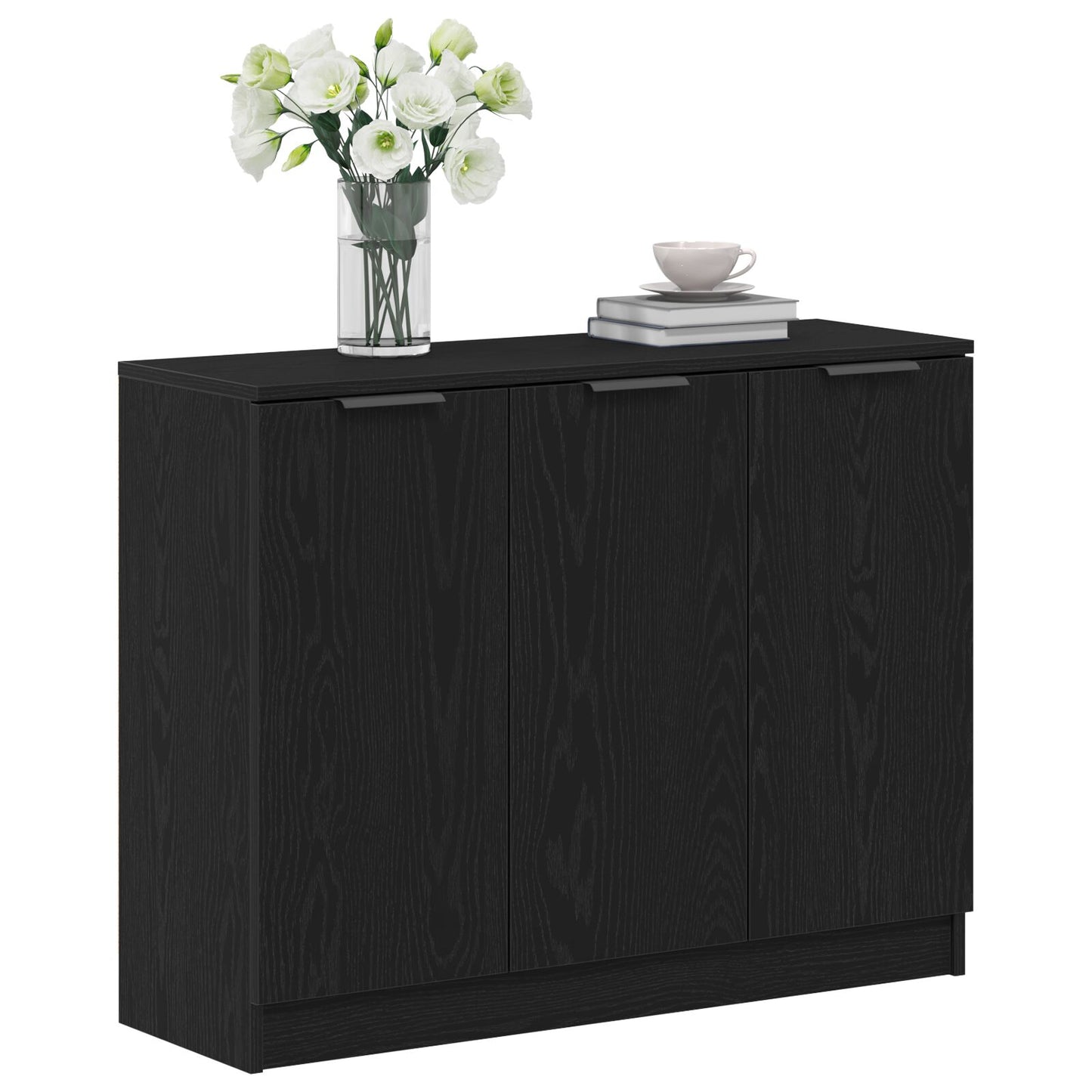 Dressoir Zwart Eiken 90,5X30X70 Cm Engineered Wood