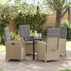 Tuin eettafelset poly rattan beige 4 personen