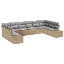 10 Delig Tuin Sofa Set Met Kussens Beige Poly Rattan