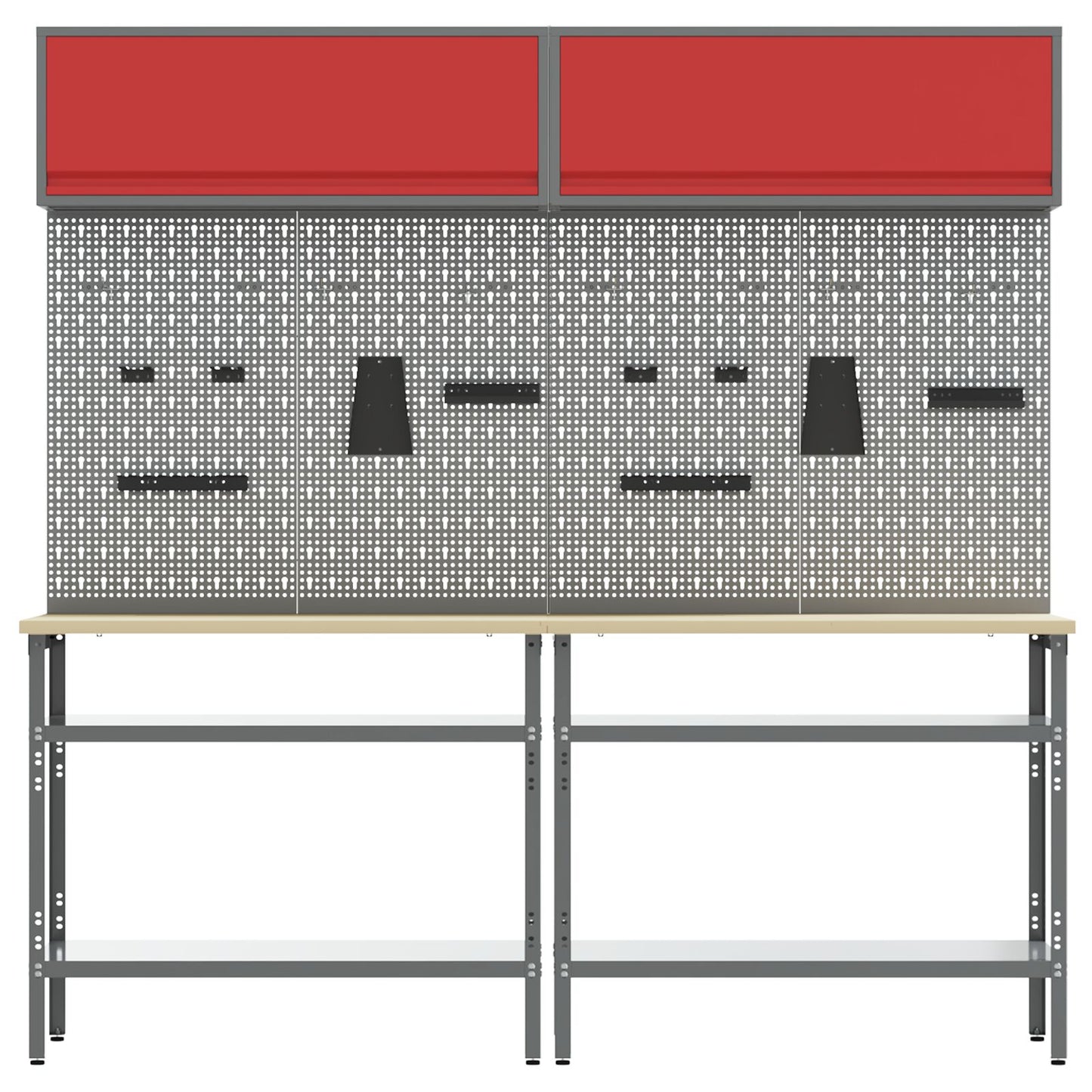 8-Delige Werkbank Set - Grijs Staal