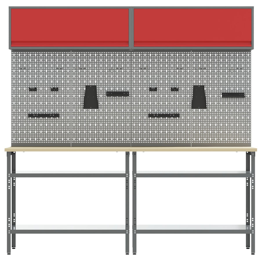 8-Delige Werkbank Set - Grijs Staal