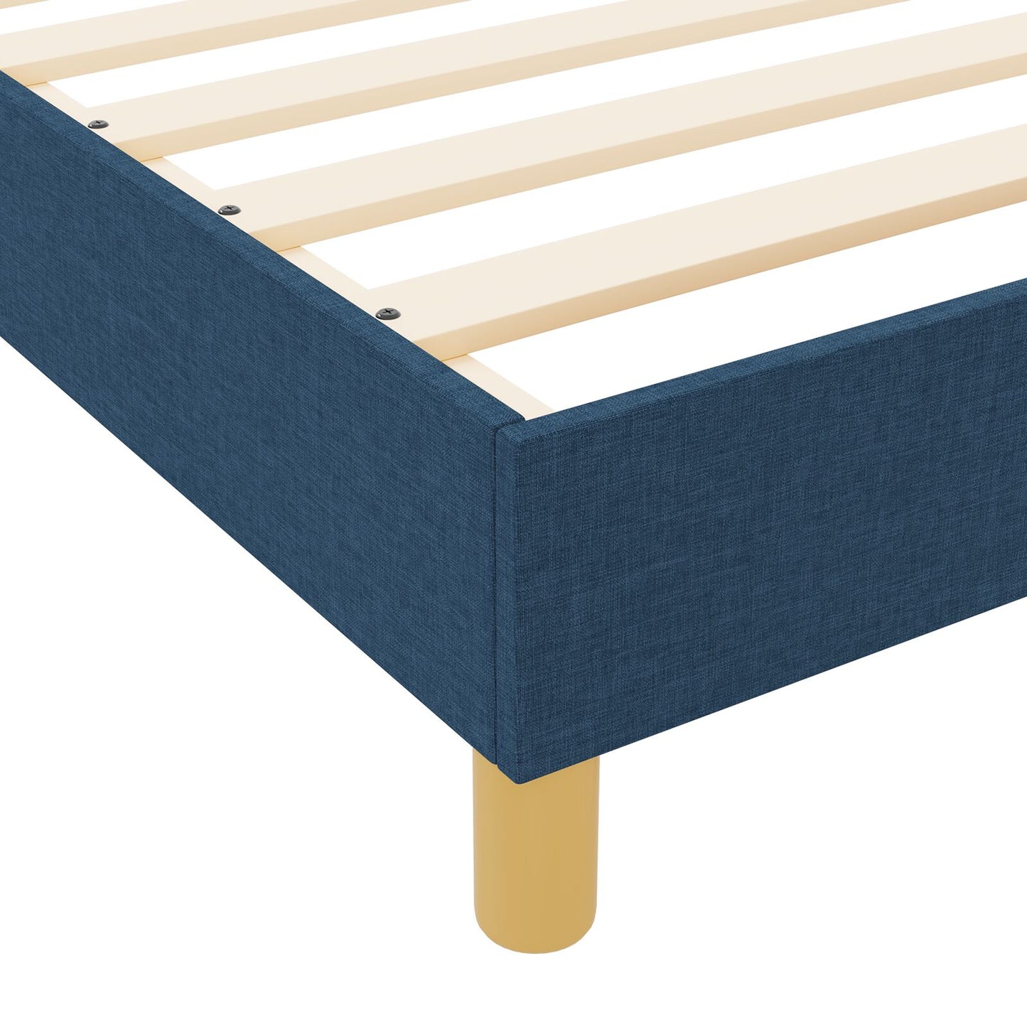 Bedframe In Blauw, 80X200 Cm, Stof Crème