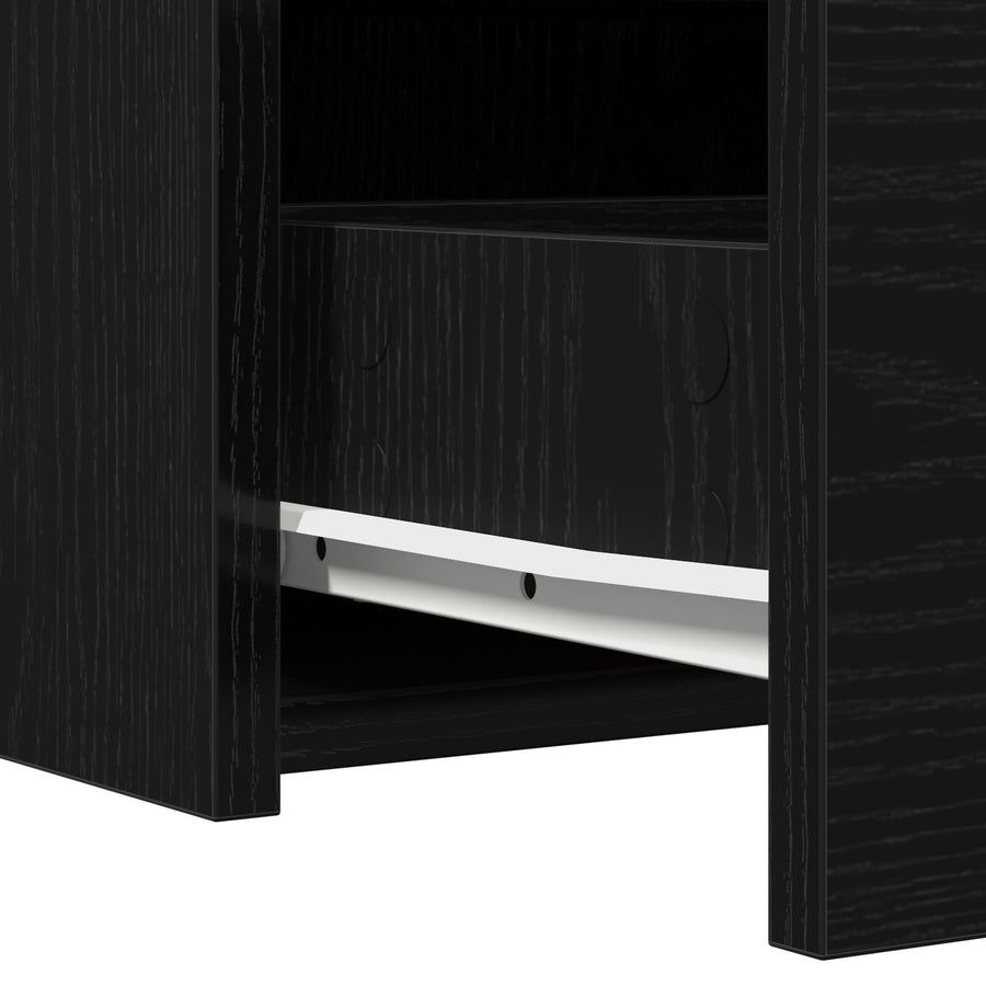 Wandgemonteerde Kaptafel In , 100 x 40 x 70 cm Zwart eiken zonder LED