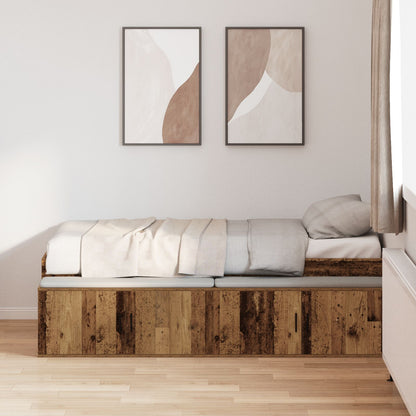 Opslagbedframe Massief Eiken 75X190 Cm