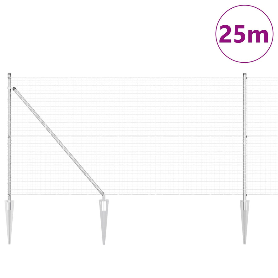 Gegalvaniseerd Draadhek Met 13 Spike Palen 1,2X25 M Gegalvaniseerd Staal