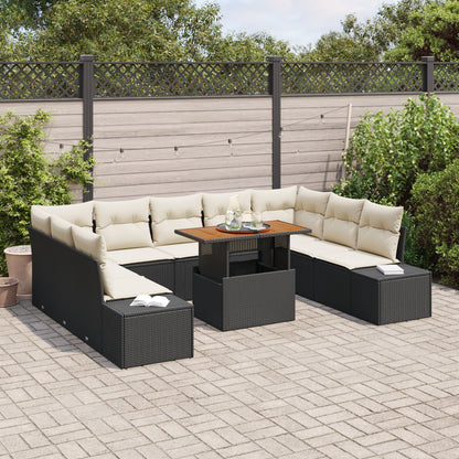 Tuin Sofa Set Set Van 10 Crème En Zwart