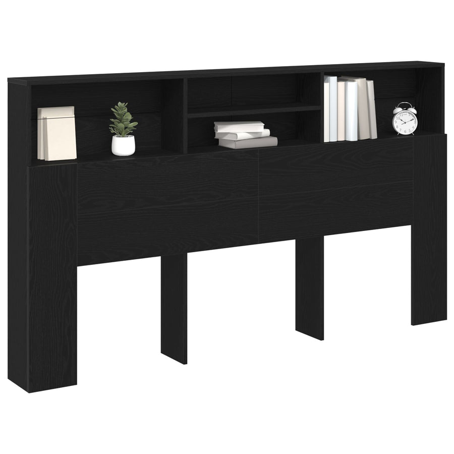 Hoofdbord Kast Zwart Eiken 180X19X103,5 Cm