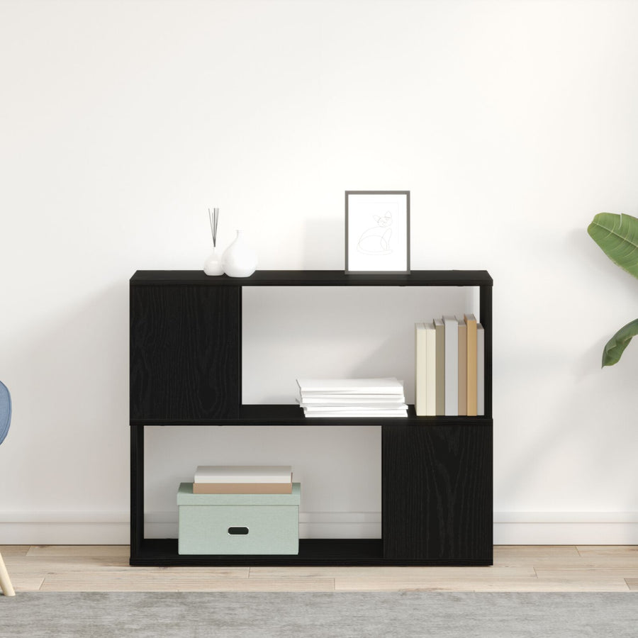 Witte Tv-Kast Van Bewerkt Hout Zwart eiken 80 x 24 x 63 cm