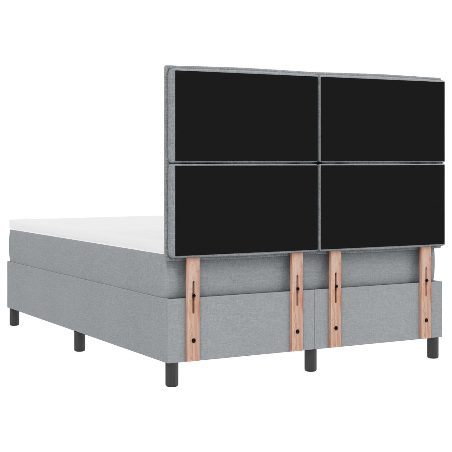 Boxspringbed Met Matras En Bank Stof Lichtgrijs 160 x 200 cm Lijnen ontwerp