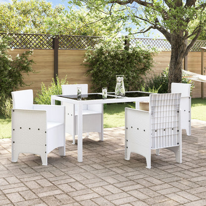 Tuinstoel Set Van 4 Poly Rattan Standaard Lichtgewicht zonder kussen Wit