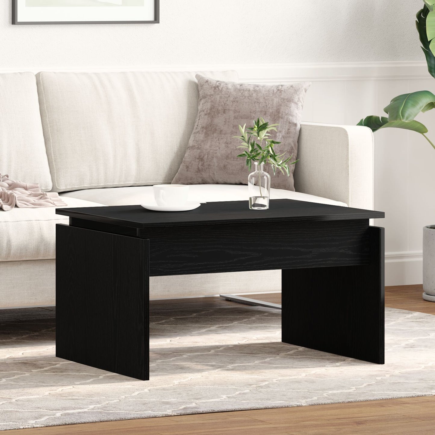 Salontafel Zwart Eiken 68X38X50 Cm Samengesteld Hout