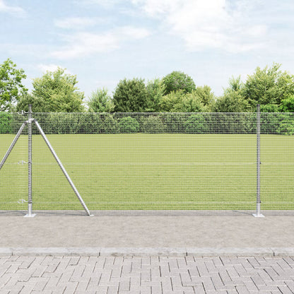 Gelaste Draadhek Met 13 Geflansde Palen 0.8X50 M Verzinkt Staal Gegalvaniseerd Staal
