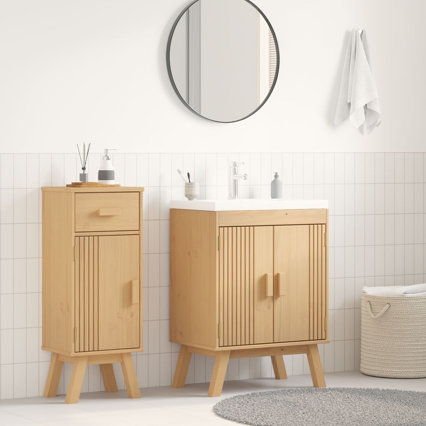 Onderkast 114X43X73,5 Cm Massief Houten Grenen Geel