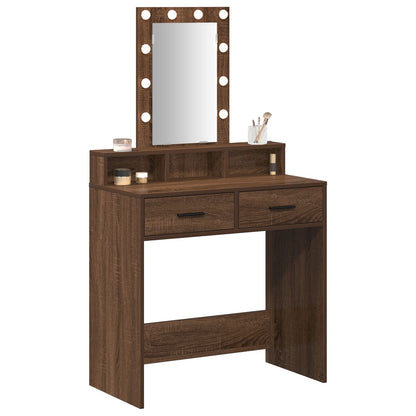 Kaptafel Met Led-Verlichting - - Bruin Eiken 79 x 41 x 140 cm