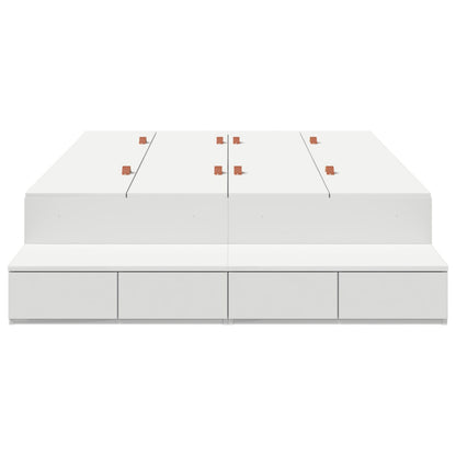 Opbergbedframe Wit 120X200 Cm Artisanaal Eiken