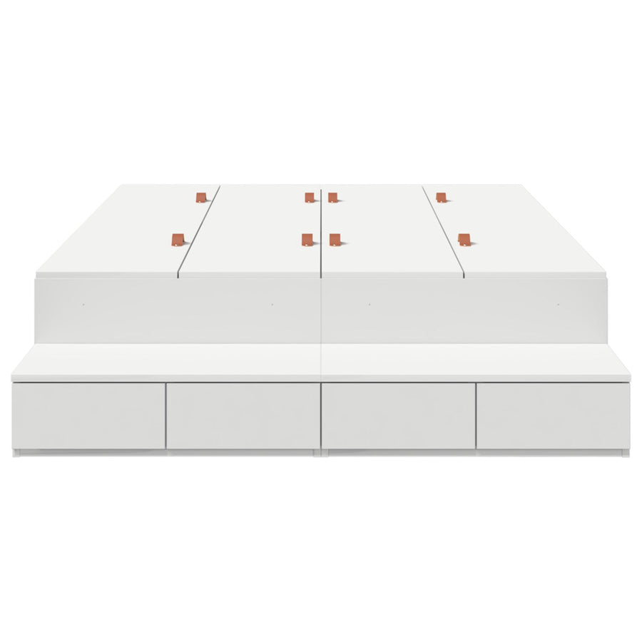 Opbergbedframe Wit 120X200 Cm Artisanaal Eiken