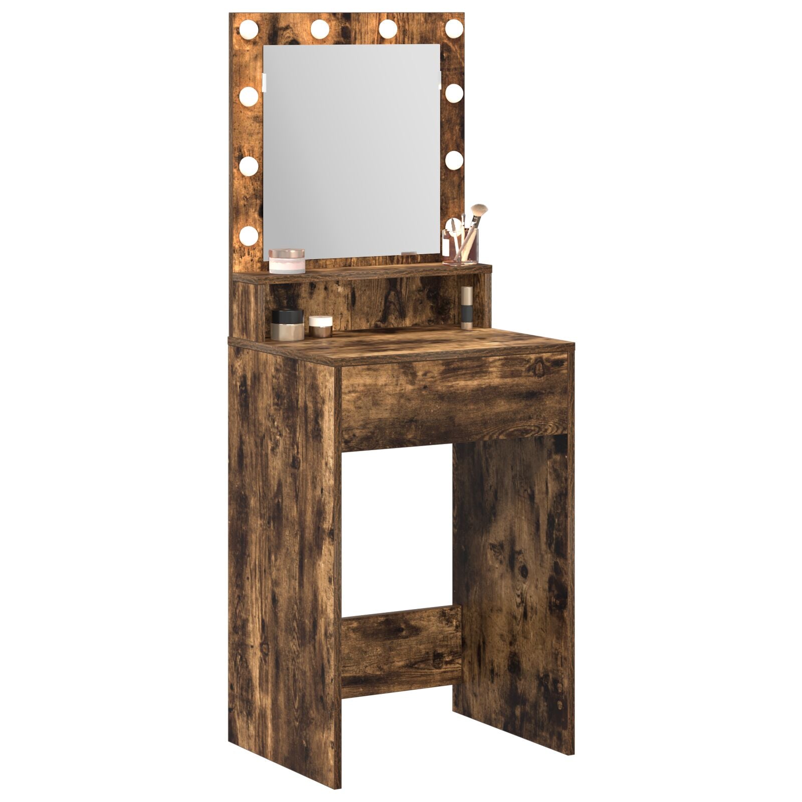 Kaptafel Met Led-Verlichting - - Gerookt eiken 50 x 41 x 135 cm