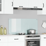Keuken spatscherm 110x50 cm gehard glas wit