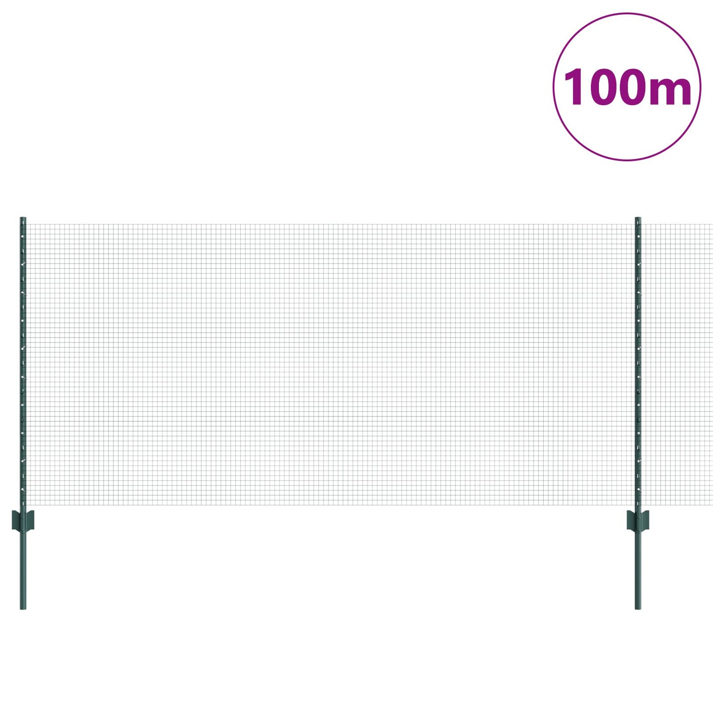 Gelast Draadhek Met 44 U-Palen Groen 1X100 M Staal