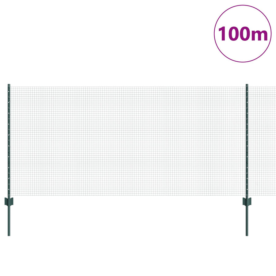 Gelast Draadhek Met 44 U-Palen Groen 1X100 M Staal