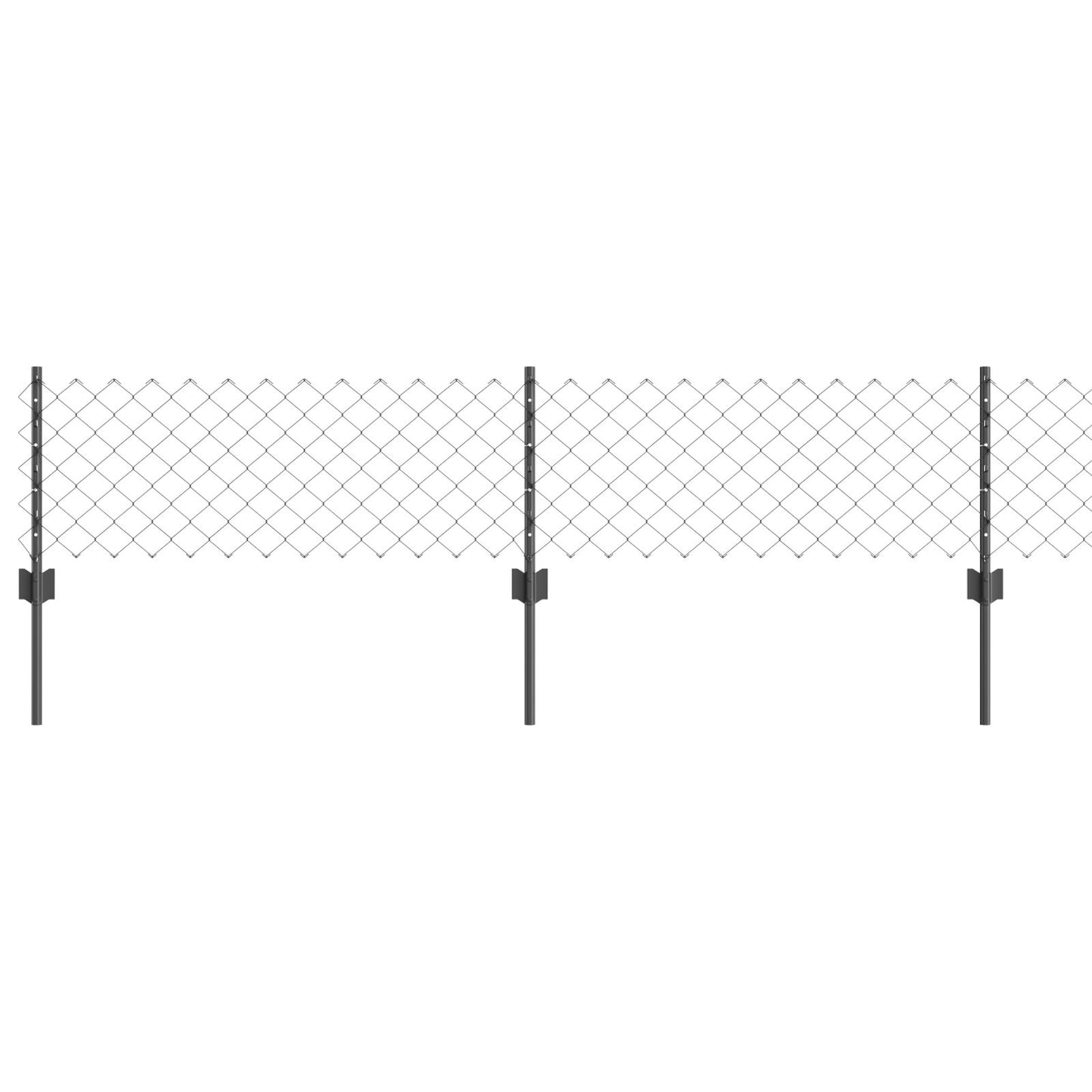 Kettingschutting Met 10 U-Posts Grijs 0.4X10 M Staal