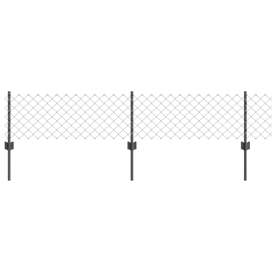 Kettingschutting Met 10 U-Posts Grijs 0.4X10 M Staal