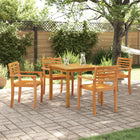 Garden Dining Set 5 pcs Brown Solid Acacia Wood
