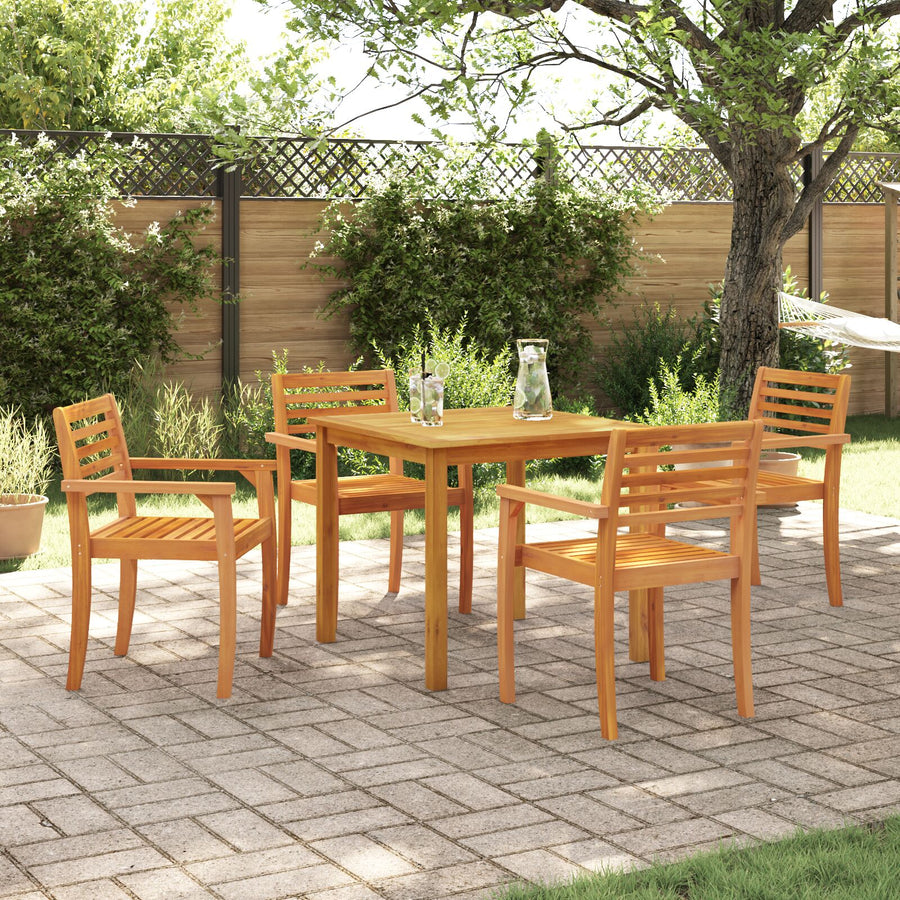 5-Delige Tuin Eetset Van Massief Acaciahout 4-Persoons 85 cm tafel lengte