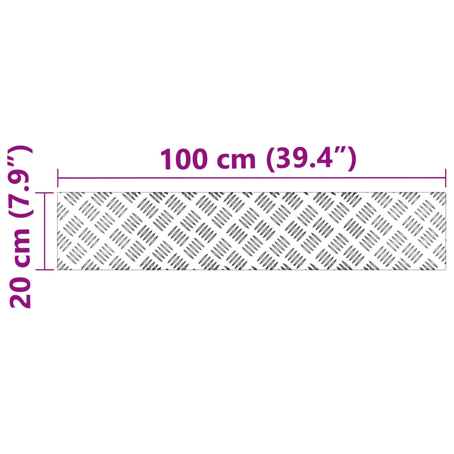 Aluminium Ruitplaten 4 Stuks Anti-Slip 100X20 Cm 100 x 20 x 0.2 cm Rechthoekig