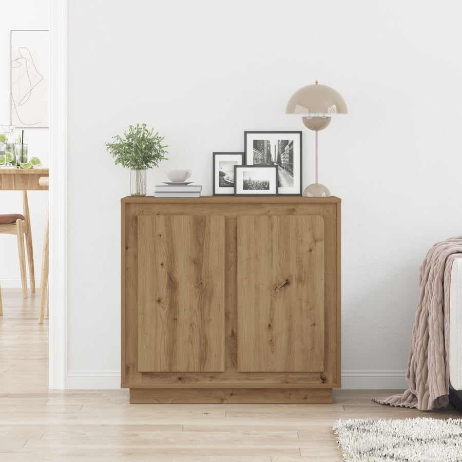 Dressoir Artisan Eiken 80X34X75 Cm Bewerkte Hout