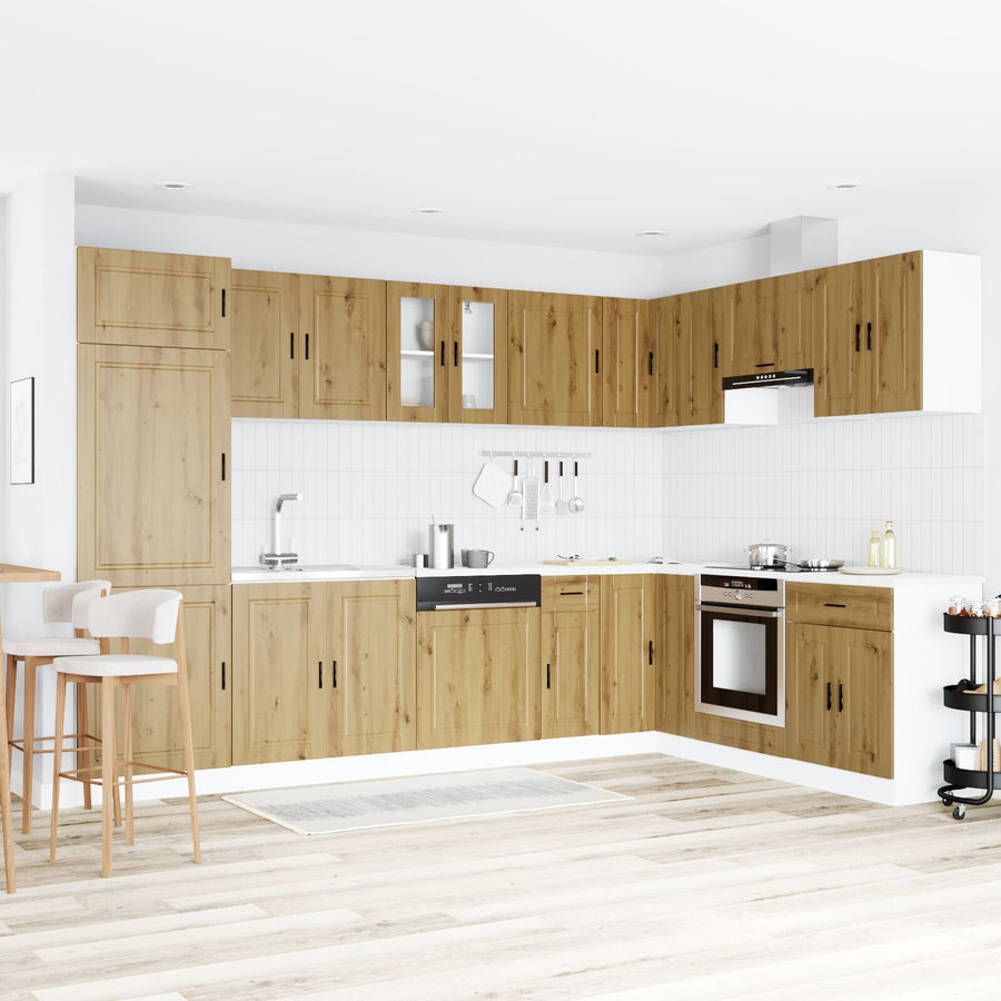 Onderkast Met Wastafel ""Porto"" Artisan Eiken 80X46X84,5 Cm Bewerkt Hout