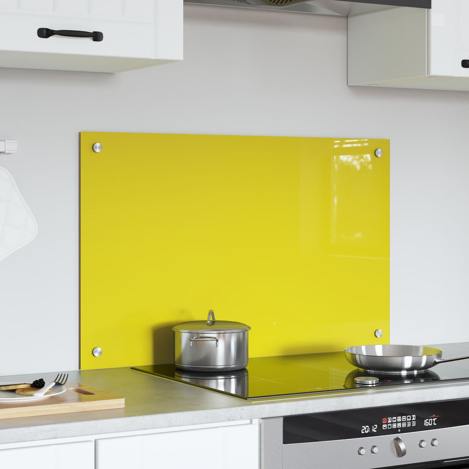 Keuken Achterwand 80X50X0,6 Cm Gehard Glas Geel 80 x 50 cm