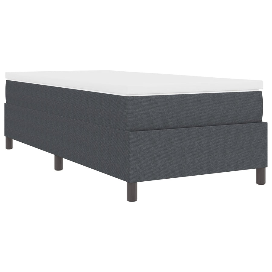 Boxspring Bed Met Matras Donkergrijs 80X200 Cm Corduroy Stof
