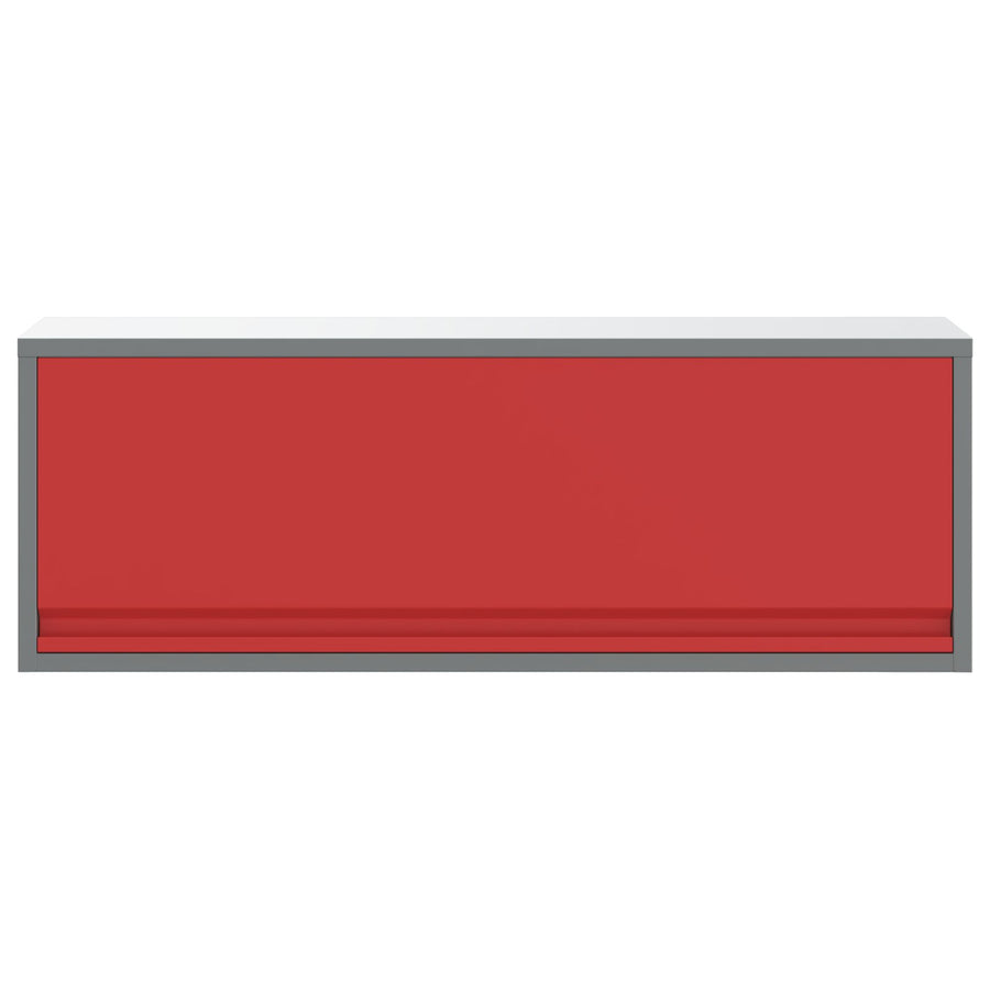 Muurbevestigde Gereedschapskast Met Gaslift Deur, , 100X25X35 Cm 100 cm Rood en Grijs