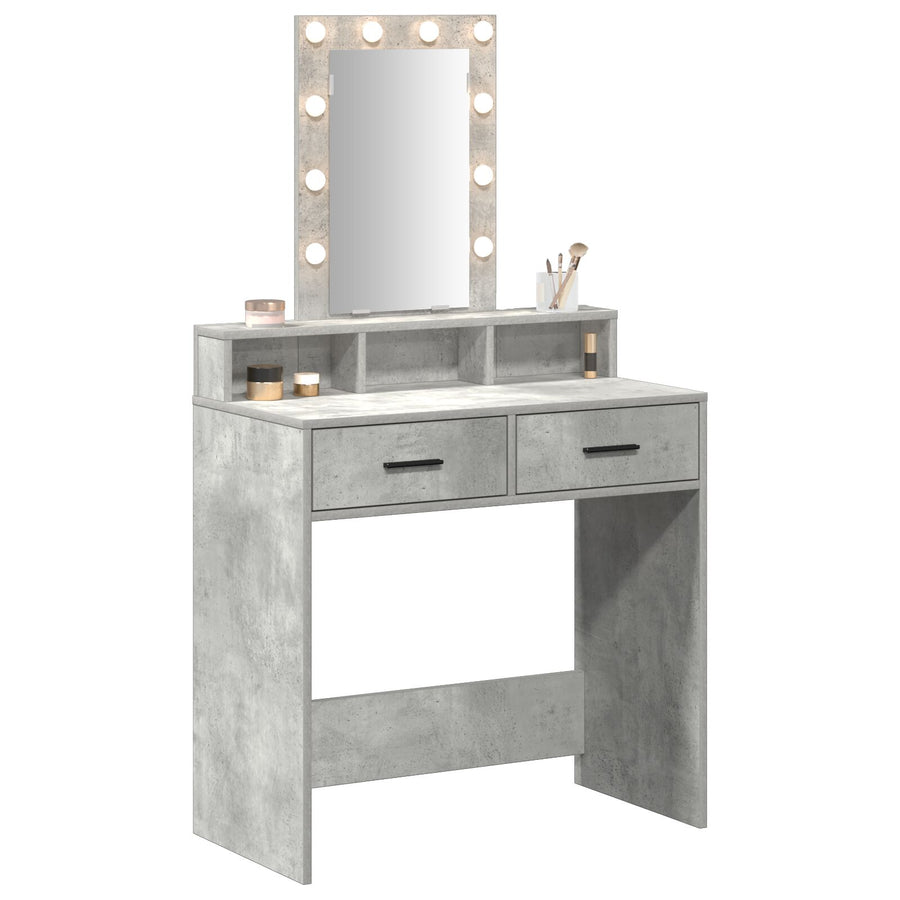 Kaptafel Met Led-Verlichting Beton grijs 79 x 41 x 140 cm