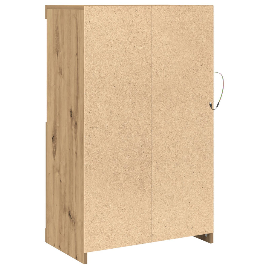 Dressoir Met Led-Verlichting Artisan Eiken 60,5X37X100 Cm