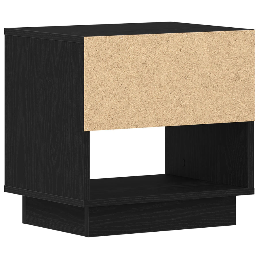 Nachtkastje 2 Stuks Zwart Eiken 45X34X49 Cm Bewerkt Hout