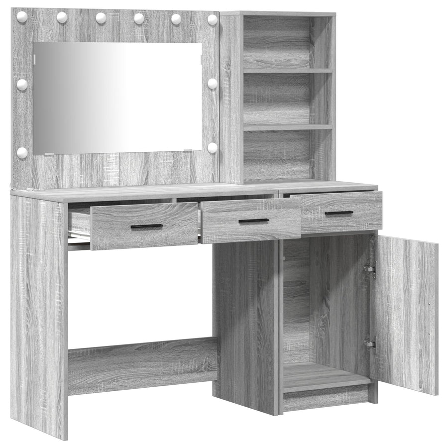 2-Delige Kaptafelset Met Led Grijs Sonoma Hout